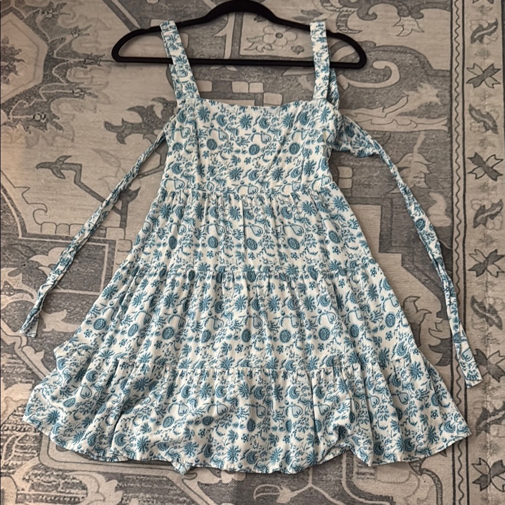 Trixxi Green Smocked Ruffled Sundress